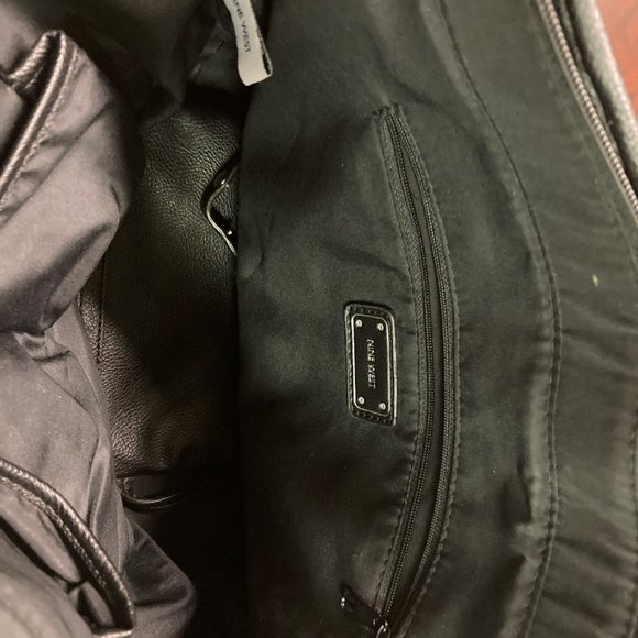 Nine West Large Black & Taupe Stripe Tote - Picture 3 of 4